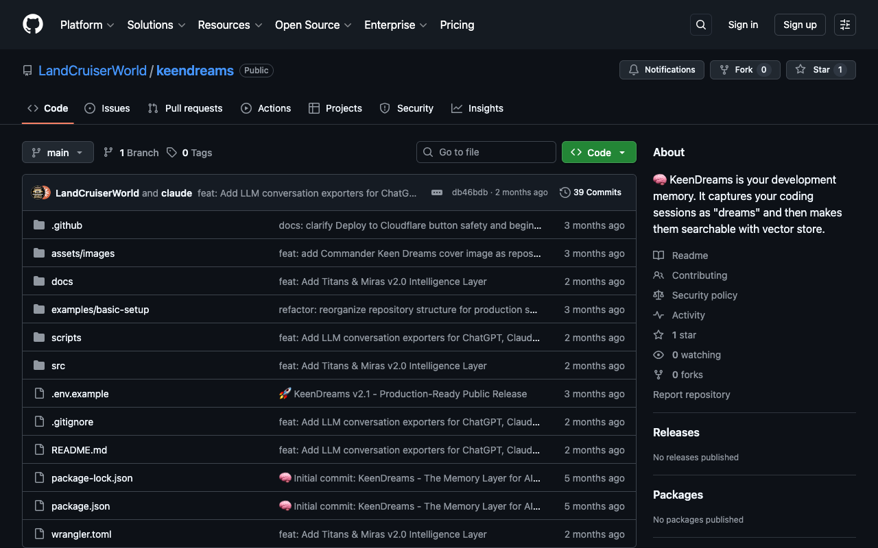 KeenDreams GitHub Screenshot
